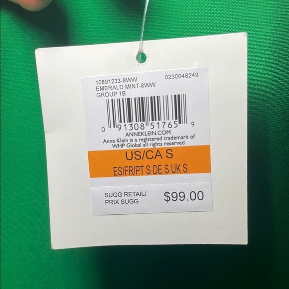 Anne Klein green faux wrap long sleeve dress sz S - Picture 4 of 6